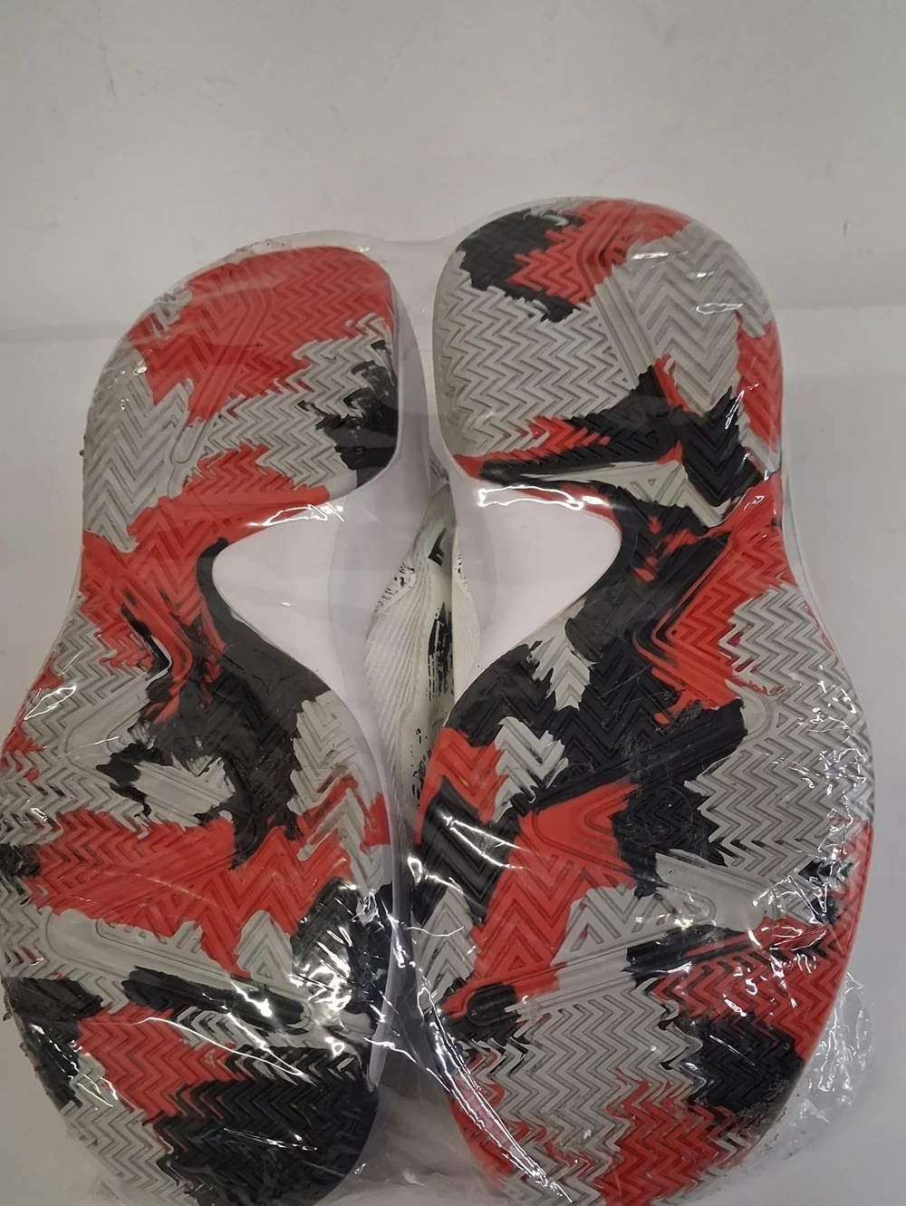 NWT Unisex White, Red, Black And Grey Warrior Sneakers